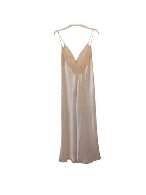 Vintage Linda Retro Satin & Lace Ivory Nightgown Medium M/M Sexy Romantic #D-50